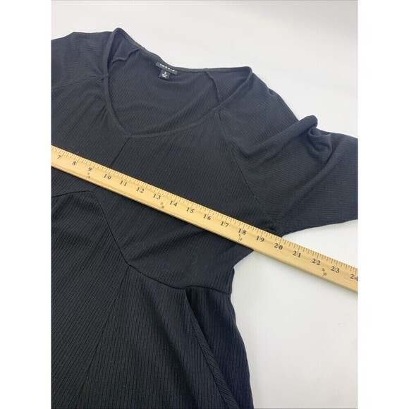Torrid Mini Foxy Rib Fit And Flare Dress Black V-Neck Stretch 40836515 Womens 2X - Picture 8 of 11